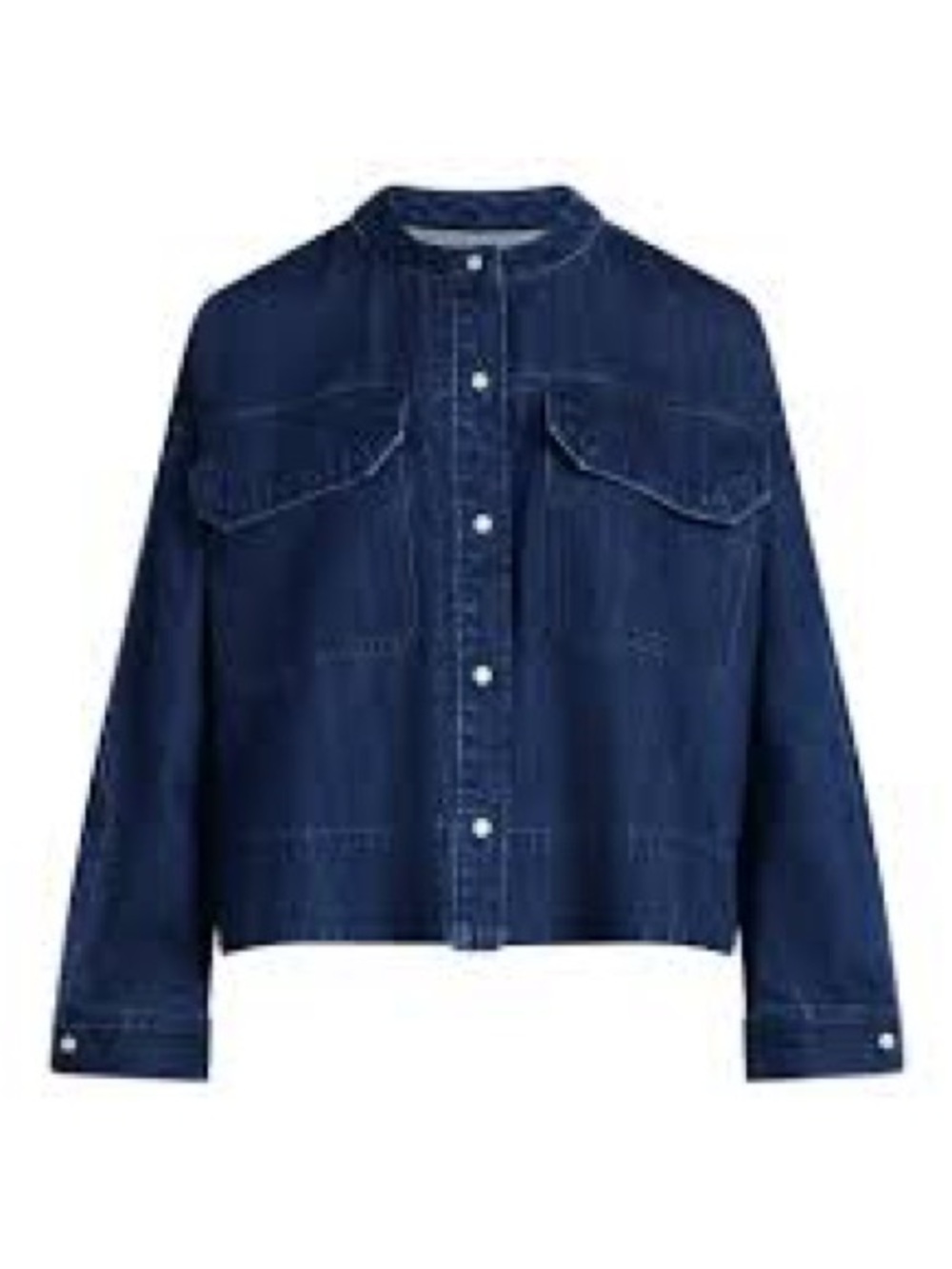 Scoop Denim Dark Blue Cropped Oversized Button-Down Size Medium NWOT - Picture 6 of 10